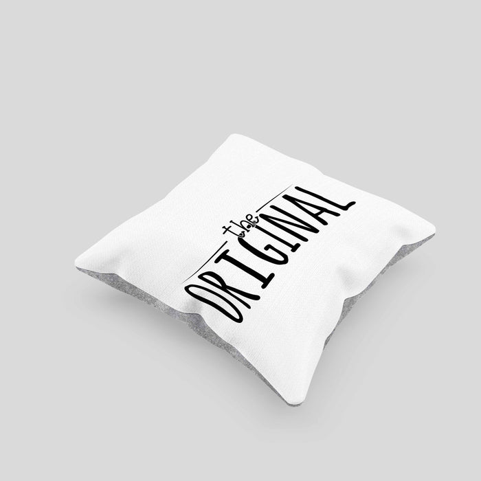 The Original Kissen mit Füllung 40x40 Geschenk Partner-Kissen mit Füllung 40x40 Geschwister (Grau) Grau Trendation