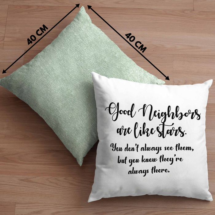 Bester Nachbar Geschenk für Nachbarn Kissen mit Füllung 40x40 Geschenkidee Beste Nachbarn der Welt Nachbarin (Grau) Grün Trendation