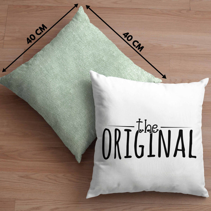 The Original Kissen mit Füllung 40x40 Geschenk Partner-Kissen mit Füllung 40x40 Geschwister (Grau) Grün Trendation