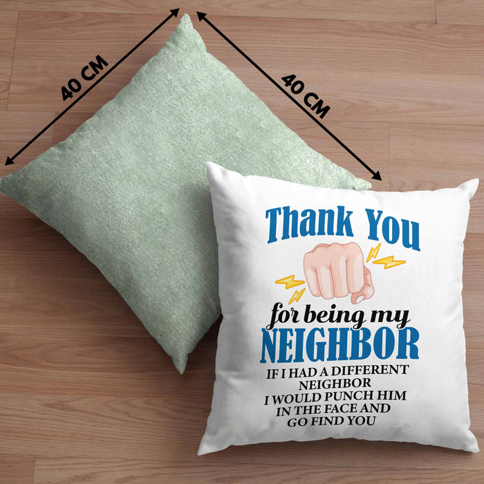 Bester Nachbar Geschenk für Nachbarn Kissen mit Füllung 40x40 Geschenkidee Beste Nachbarn der Welt (Grau) Grün Trendation