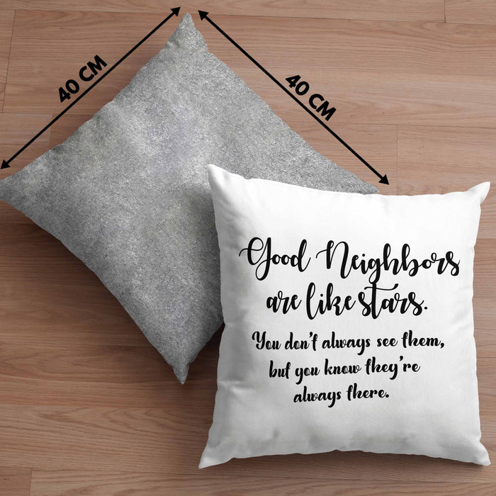Bester Nachbar Geschenk für Nachbarn Kissen mit Füllung 40x40 Geschenkidee Beste Nachbarn der Welt Nachbarin (Grau) Grau Trendation