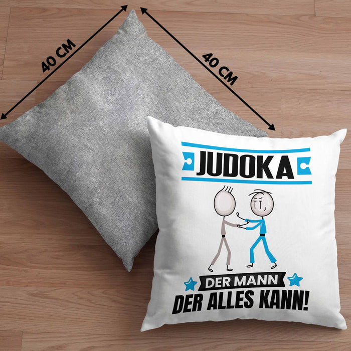 Judoka Kissen mit Füllung 40x40 Geschenk für Judoka Der Mann Der Alles Kann Geschenkidee zum Geburtstag (Grau) Grau Trendation
