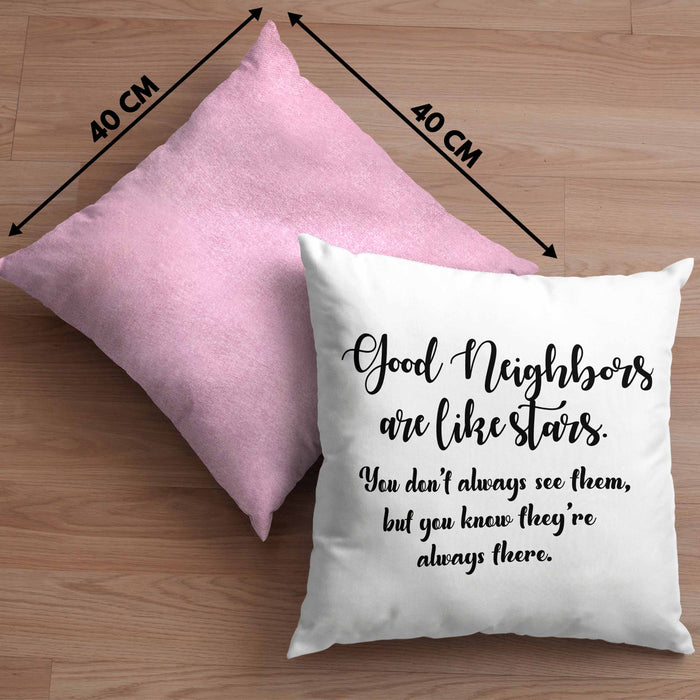 Bester Nachbar Geschenk für Nachbarn Kissen mit Füllung 40x40 Geschenkidee Beste Nachbarn der Welt Nachbarin (Grau) Rosa Trendation