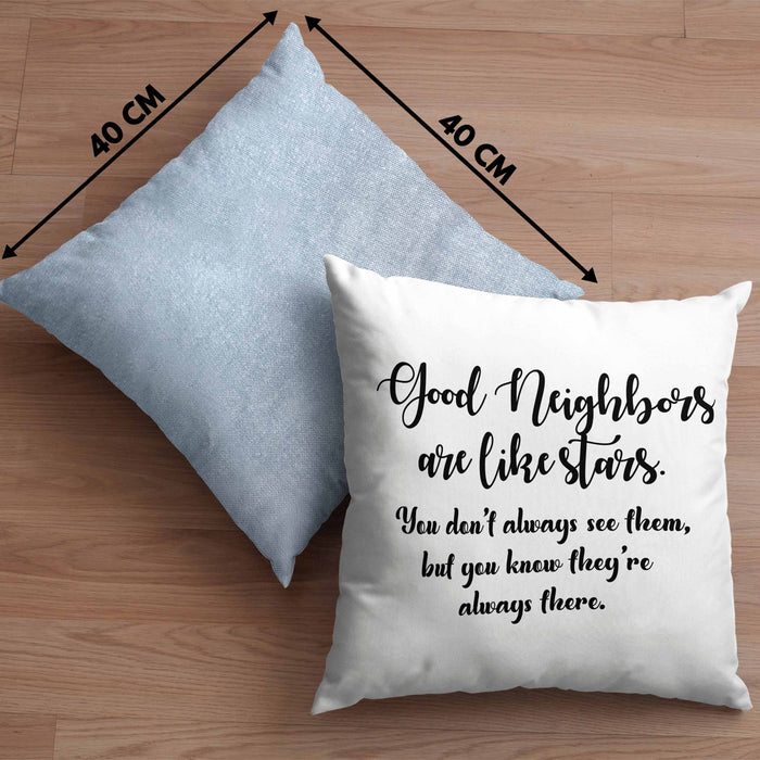 Bester Nachbar Geschenk für Nachbarn Kissen mit Füllung 40x40 Geschenkidee Beste Nachbarn der Welt Nachbarin (Grau) Blau Trendation