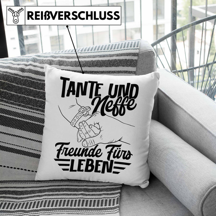 Tante Und Neffe Freunde Fürs Leben Kissen mit Füllung 40x40 Geschenk für Neffen Tante (Grau) Grau Trendation