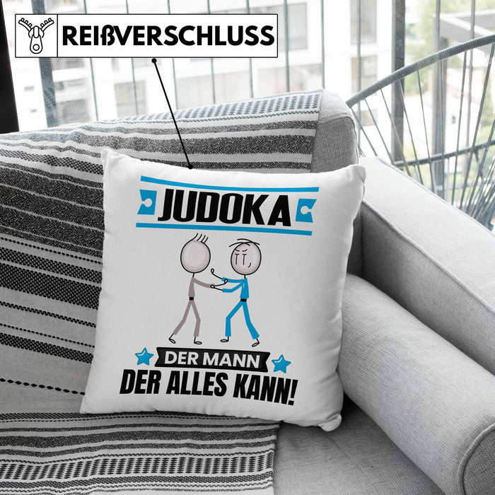 Judoka Kissen mit Füllung 40x40 Geschenk für Judoka Der Mann Der Alles Kann Geschenkidee zum Geburtstag (Grau) Grau Trendation