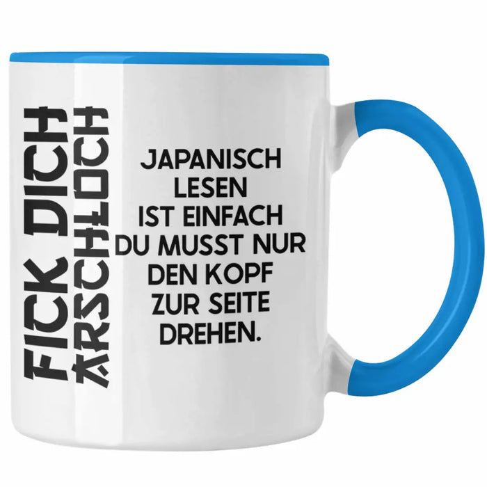 Anime Tasse Geschenk Spruch Kaffeetasse Geschenke Deko Japanisch Japan Japaner Blau Trendation