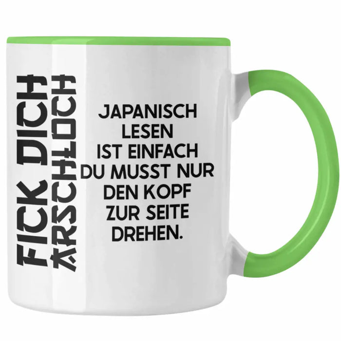 Anime Tasse Geschenk Spruch Kaffeetasse Geschenke Deko Japanisch Japan Japaner Grün Trendation