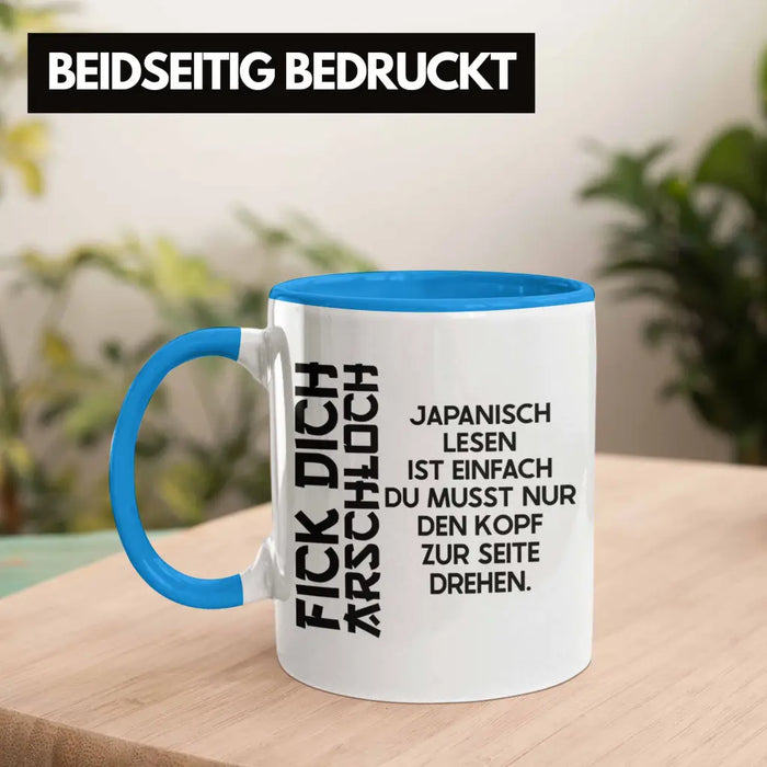 Anime Tasse Geschenk Spruch Kaffeetasse Geschenke Deko Japanisch Japan Japaner Blau Trendation