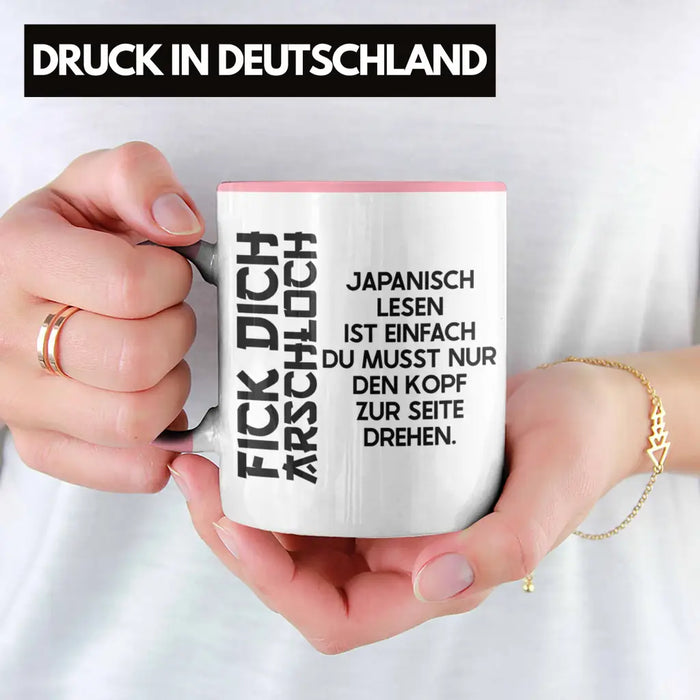 Anime Tasse Geschenk Spruch Kaffeetasse Geschenke Deko Japanisch Japan Japaner Rosa Trendation