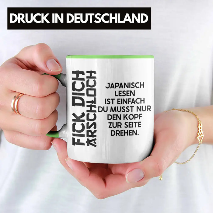Anime Tasse Geschenk Spruch Kaffeetasse Geschenke Deko Japanisch Japan Japaner Grün Trendation