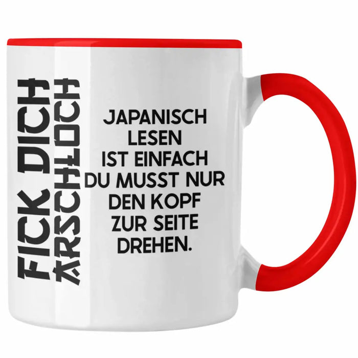 Anime Tasse Geschenk Spruch Kaffeetasse Geschenke Deko Japanisch Japan Japaner Rot Trendation