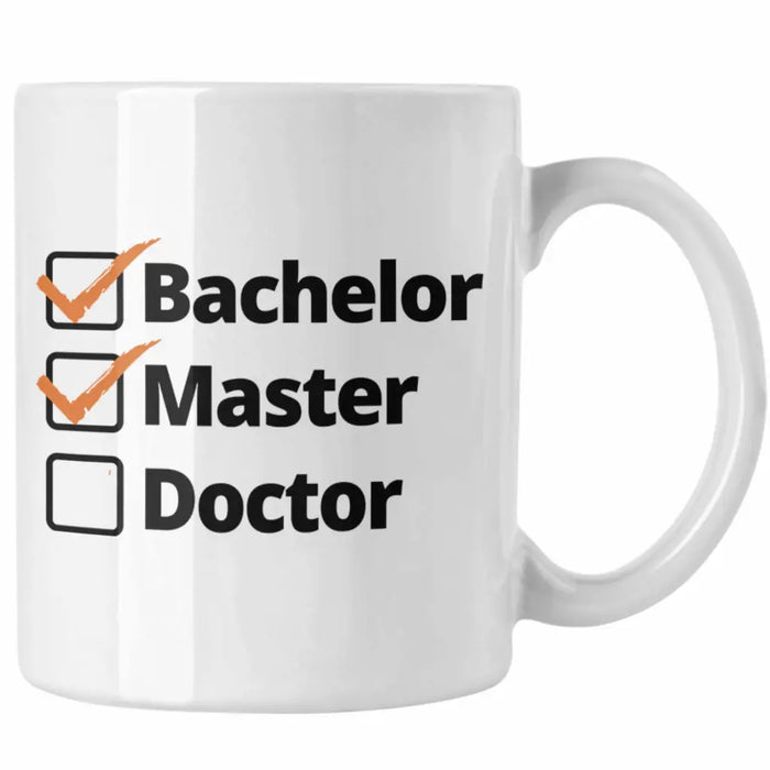 Bachelor Geschenk Abschluss Tasse Spruch Master Graduation Bestanden Prüfung Weiß Trendation