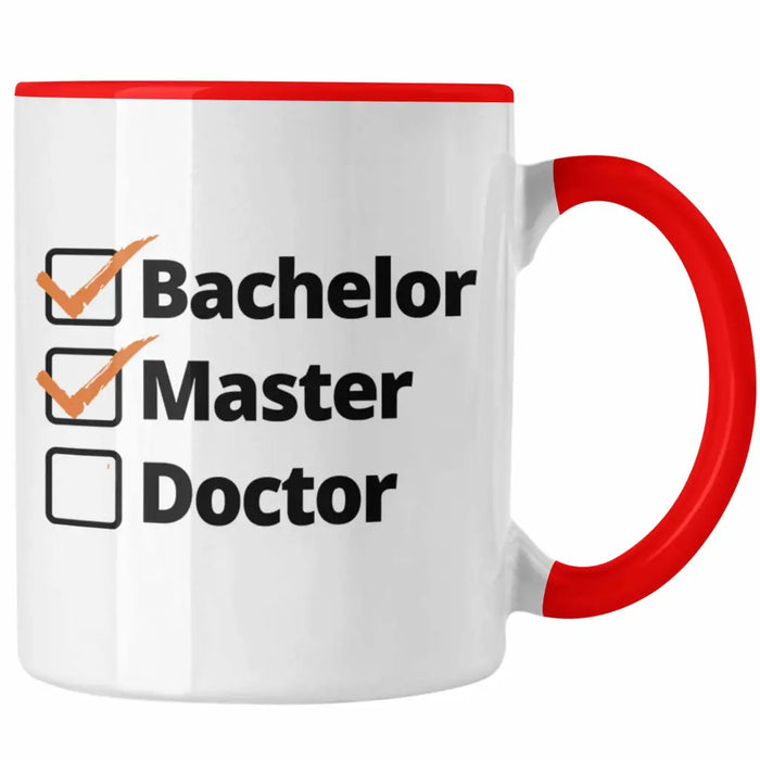 Bachelor Geschenk Abschluss Tasse Spruch Master Graduation Bestanden Prüfung Rot Trendation