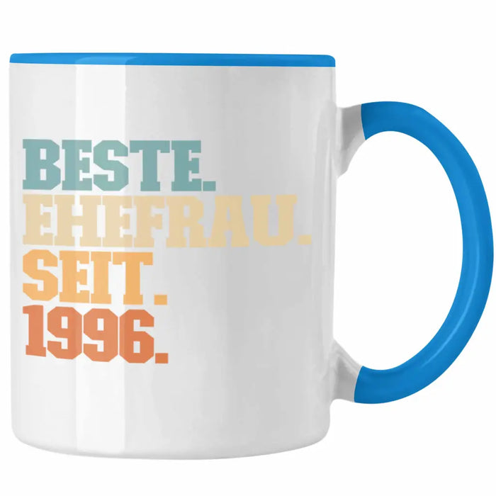 Beste Ehefrau Seit 1996 Geschenk Jahrestag Blau Trendation