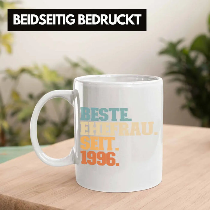 Beste Ehefrau Seit 1996 Geschenk Jahrestag Weiß Trendation