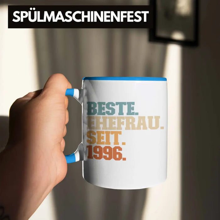 Beste Ehefrau Seit 1996 Geschenk Jahrestag Blau Trendation
