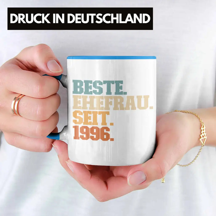 Beste Ehefrau Seit 1996 Geschenk Jahrestag Blau Trendation