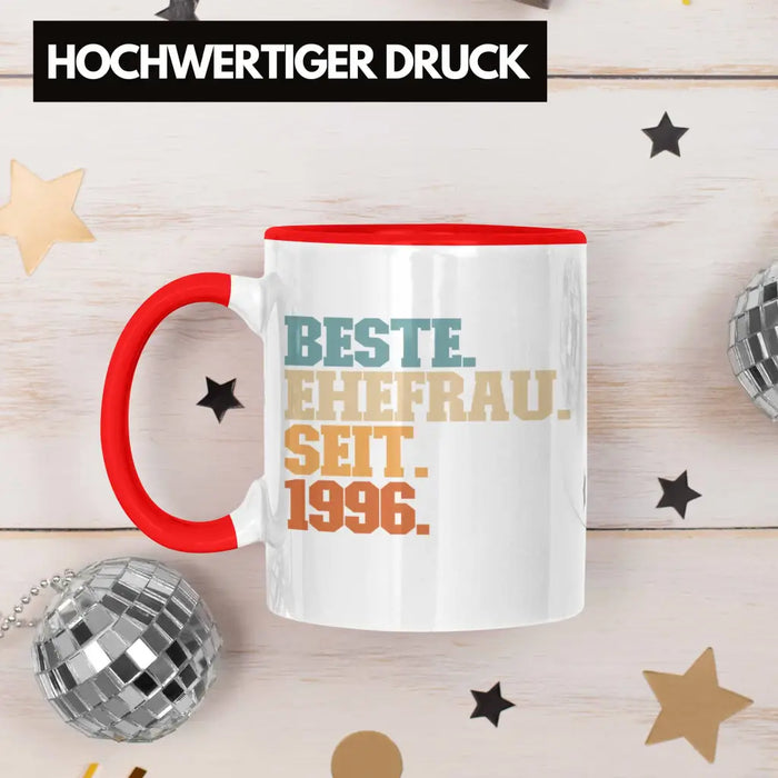 Beste Ehefrau Seit 1996 Geschenk Jahrestag Rot Trendation