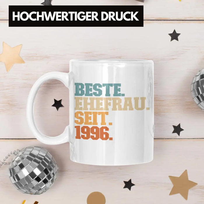 Beste Ehefrau Seit 1996 Geschenk Jahrestag Weiß Trendation