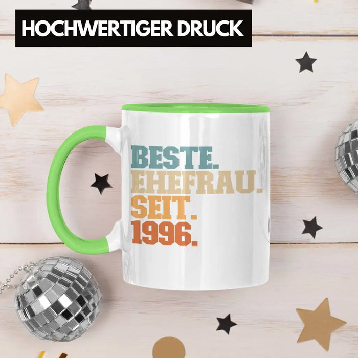 Beste Ehefrau Seit 1996 Geschenk Jahrestag Grün Trendation
