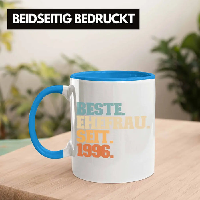 Beste Ehefrau Seit 1996 Geschenk Jahrestag Blau Trendation