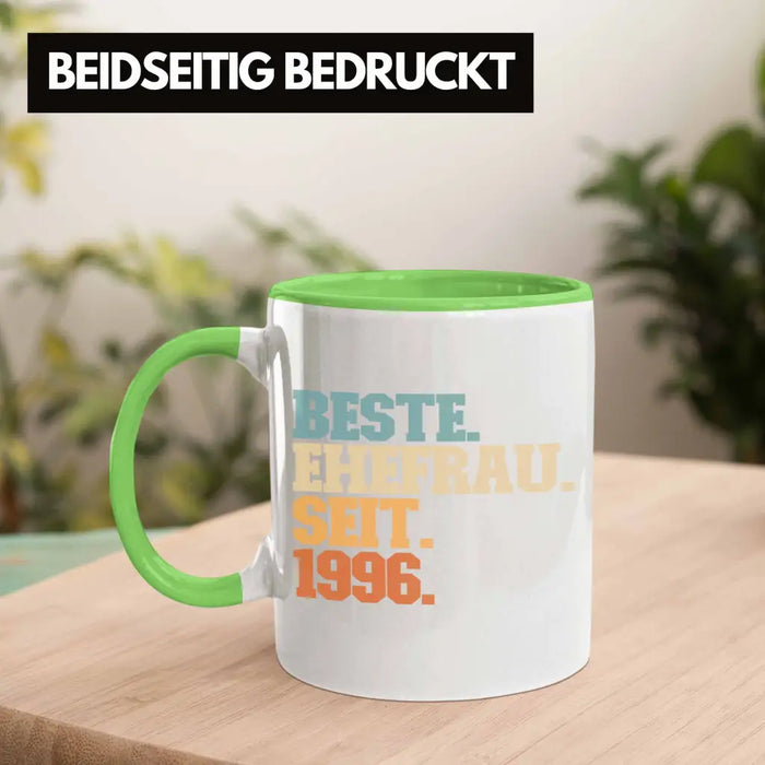 Beste Ehefrau Seit 1996 Geschenk Jahrestag Grün Trendation