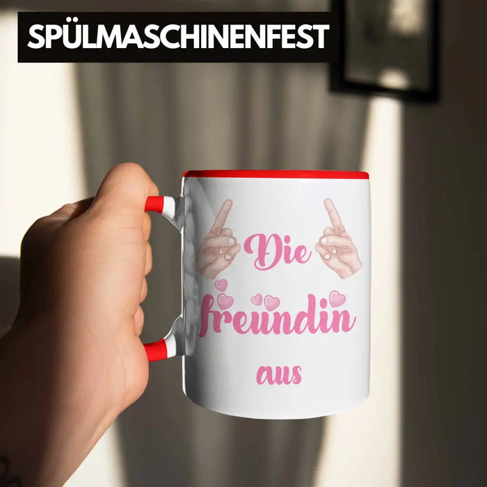 Beste Freundin Tasse Geschenk Kaffeetasse Geschenkidee BFF Allerbeste Freundin Spruch Geburtstag Freundinnen Geschenkidee Rot Trendation