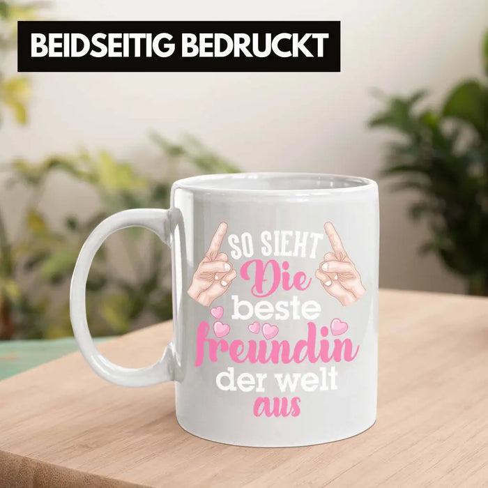 Beste Freundin Tasse Geschenk Kaffeetasse Geschenkidee BFF Allerbeste Freundin Spruch Geburtstag Freundinnen Geschenkidee Weiß Trendation