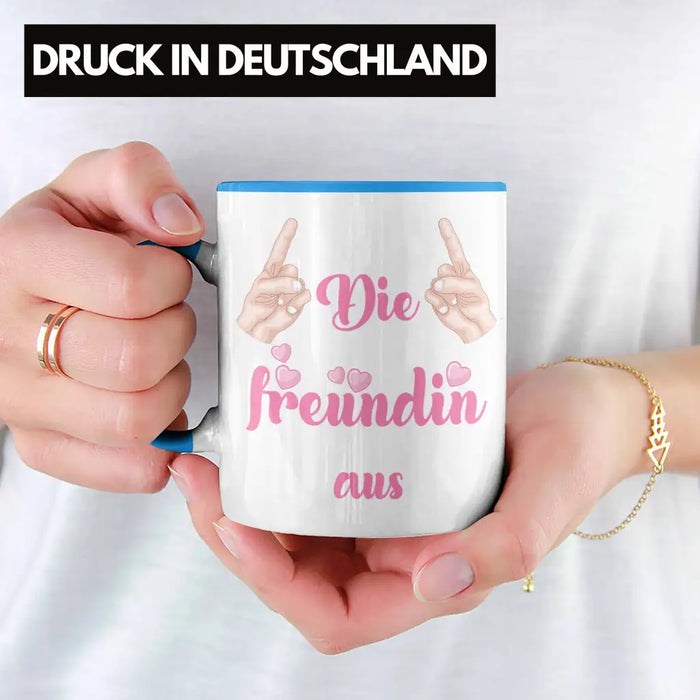 Beste Freundin Tasse Geschenk Kaffeetasse Geschenkidee BFF Allerbeste Freundin Spruch Geburtstag Freundinnen Geschenkidee Blau Trendation