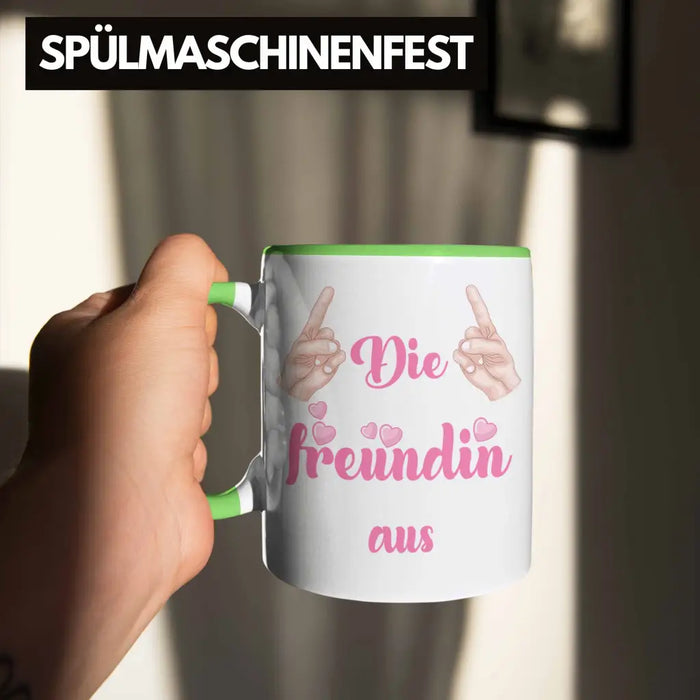 Beste Freundin Tasse Geschenk Kaffeetasse Geschenkidee BFF Allerbeste Freundin Spruch Geburtstag Freundinnen Geschenkidee Grün Trendation