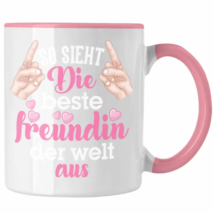 Beste Freundin Tasse Geschenk Kaffeetasse Geschenkidee BFF Allerbeste Freundin Spruch Geburtstag Freundinnen Geschenkidee Rosa Trendation