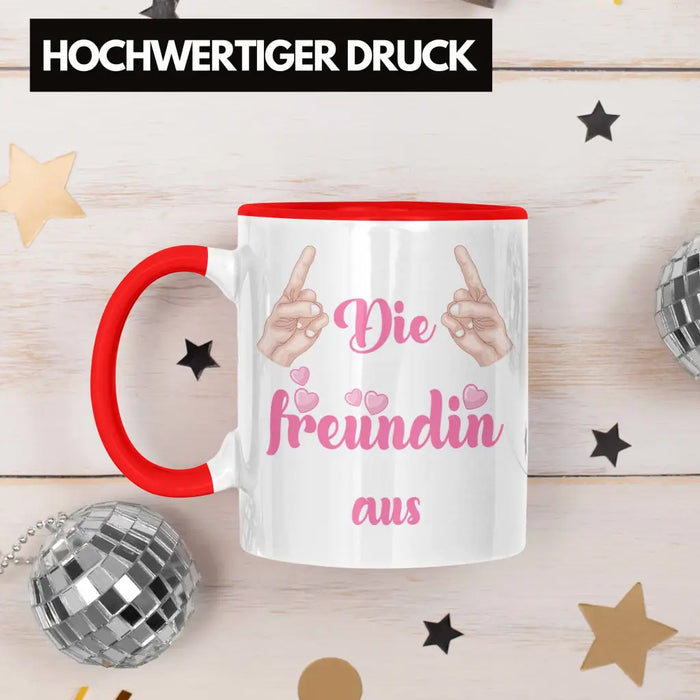 Beste Freundin Tasse Geschenk Kaffeetasse Geschenkidee BFF Allerbeste Freundin Spruch Geburtstag Freundinnen Geschenkidee Rot Trendation