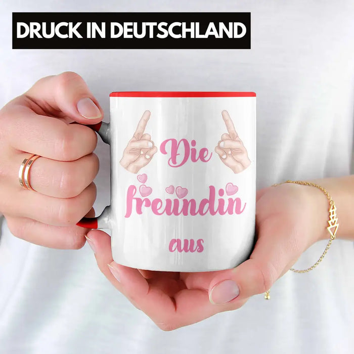 Beste Freundin Tasse Geschenk Kaffeetasse Geschenkidee BFF Allerbeste Freundin Spruch Geburtstag Freundinnen Geschenkidee Rot Trendation