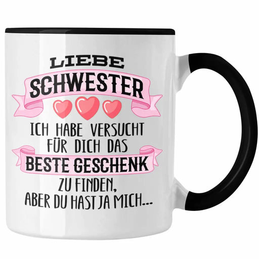 Beste Schwester Geschenk Tasse Kaffeetasse Geburtstag Weihnachten Geschenkideen Schwestern Bruder Lustig Trendation