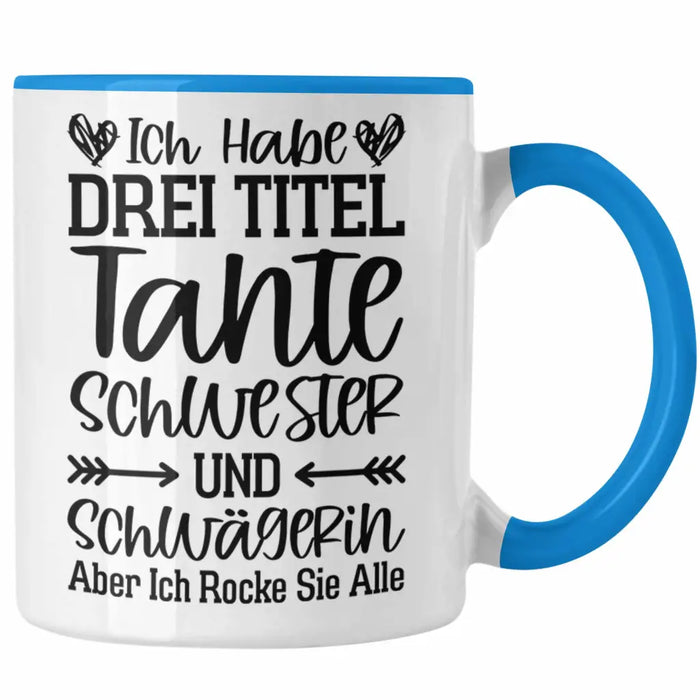 Beste Tante Geschenk Tasse mit Spruch für Tante Weihnachten Lieblings Schwester Tante Schwägerin Blau Trendation
