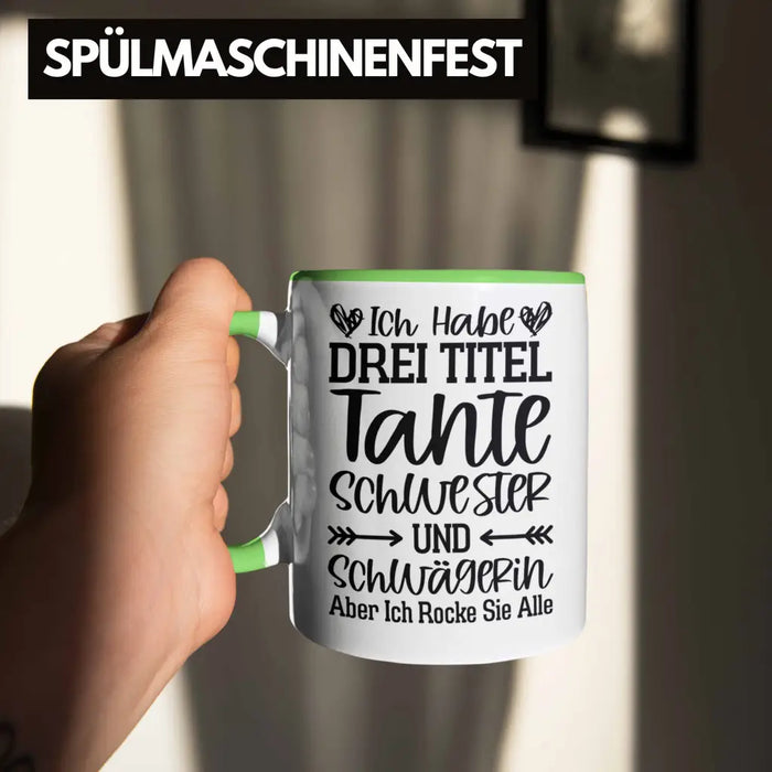 Beste Tante Geschenk Tasse mit Spruch für Tante Weihnachten Lieblings Schwester Tante Schwägerin Grün Trendation