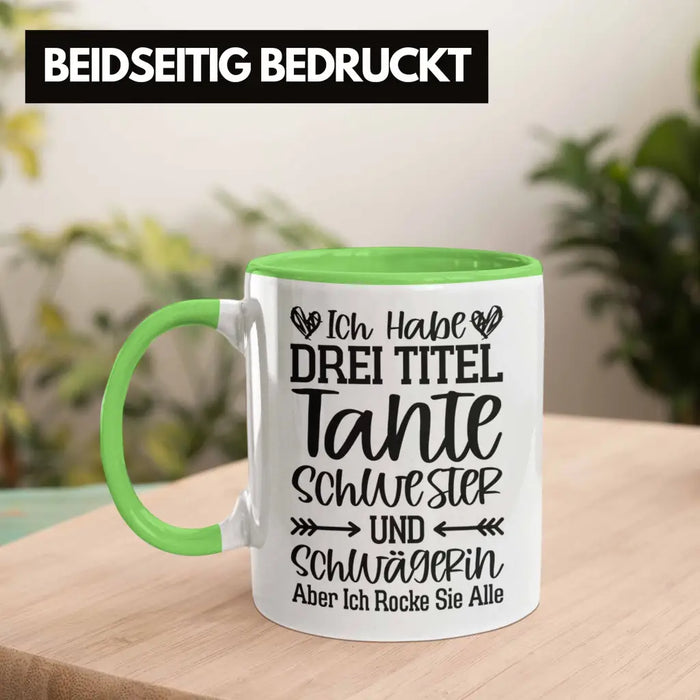 Beste Tante Geschenk Tasse mit Spruch für Tante Weihnachten Lieblings Schwester Tante Schwägerin Grün Trendation