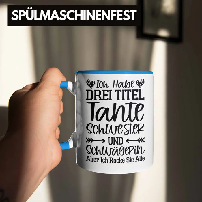 Beste Tante Geschenk Tasse mit Spruch für Tante Weihnachten Lieblings Schwester Tante Schwägerin Blau Trendation