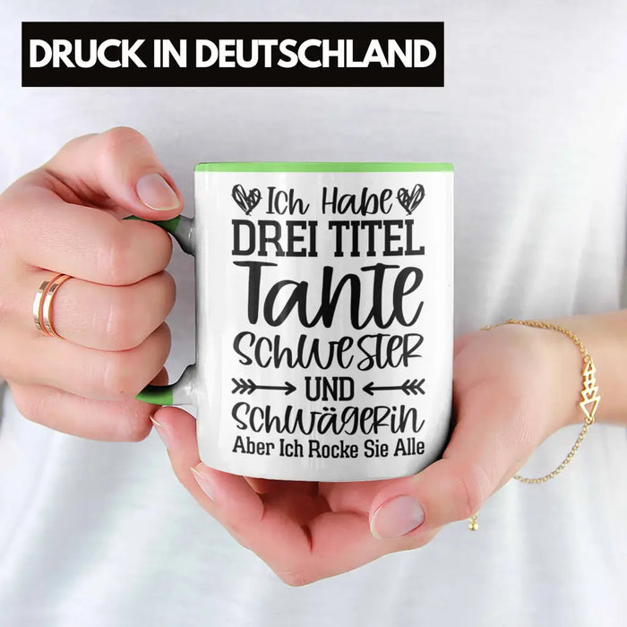 Beste Tante Geschenk Tasse mit Spruch für Tante Weihnachten Lieblings Schwester Tante Schwägerin Grün Trendation