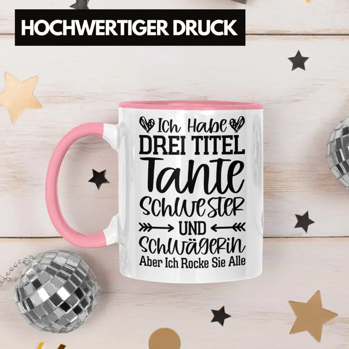 Beste Tante Geschenk Tasse mit Spruch für Tante Weihnachten Lieblings Schwester Tante Schwägerin Rosa Trendation