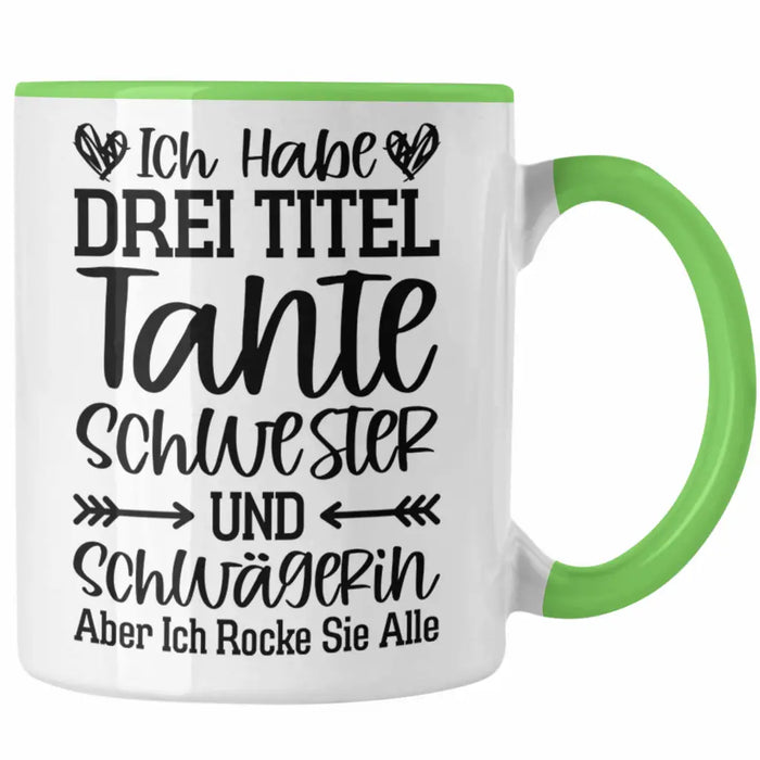 Beste Tante Geschenk Tasse mit Spruch für Tante Weihnachten Lieblings Schwester Tante Schwägerin Grün Trendation