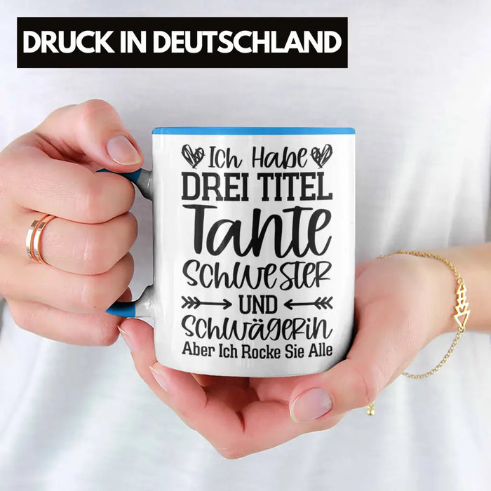 Beste Tante Geschenk Tasse mit Spruch für Tante Weihnachten Lieblings Schwester Tante Schwägerin Blau Trendation