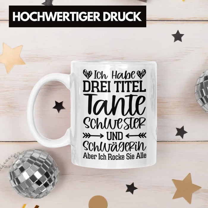 Beste Tante Geschenk Tasse mit Spruch für Tante Weihnachten Lieblings Schwester Tante Schwägerin Weiß Trendation