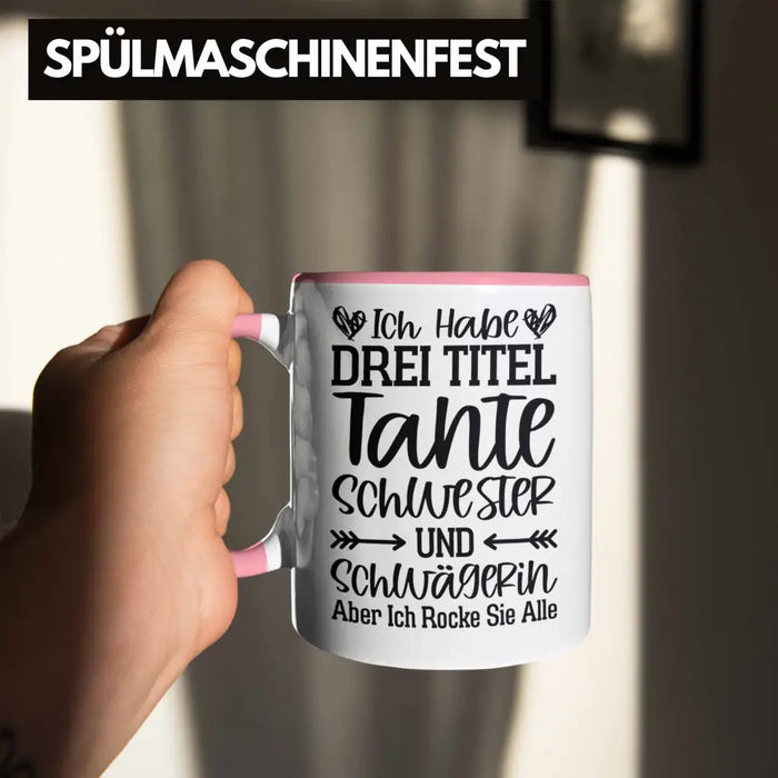 Beste Tante Geschenk Tasse mit Spruch für Tante Weihnachten Lieblings Schwester Tante Schwägerin Rosa Trendation