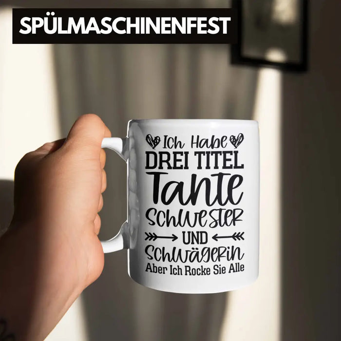 Beste Tante Geschenk Tasse mit Spruch für Tante Weihnachten Lieblings Schwester Tante Schwägerin Weiß Trendation