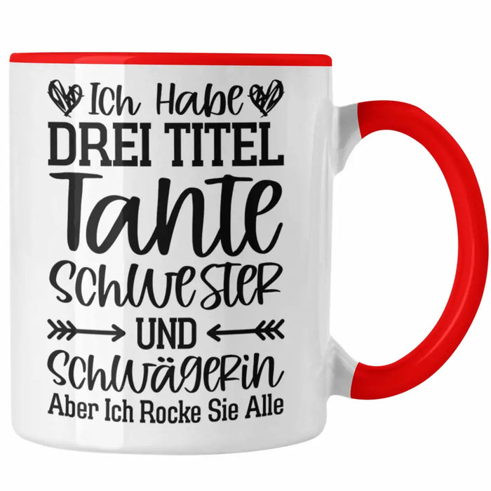 Beste Tante Geschenk Tasse mit Spruch für Tante Weihnachten Lieblings Schwester Tante Schwägerin Rot Trendation
