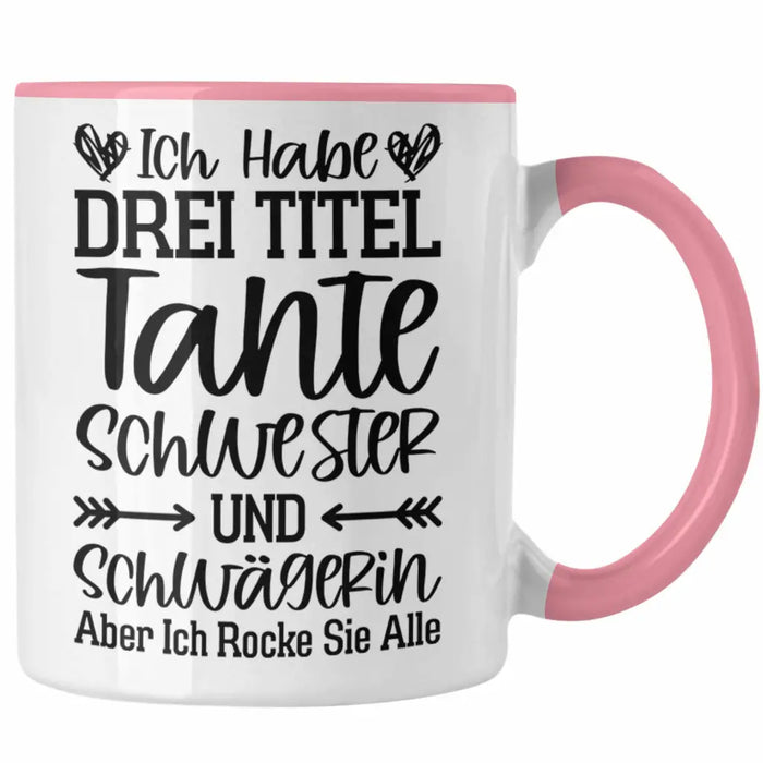 Beste Tante Geschenk Tasse mit Spruch für Tante Weihnachten Lieblings Schwester Tante Schwägerin Rosa Trendation
