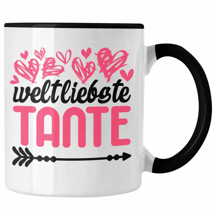Beste Tante der Welt Geschenk Tasse mit Spruch Kaffeetasse für Weltliebste Tante Trendation