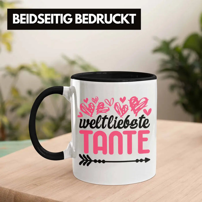 Beste Tante der Welt Geschenk Tasse mit Spruch Kaffeetasse für Weltliebste Tante Trendation
